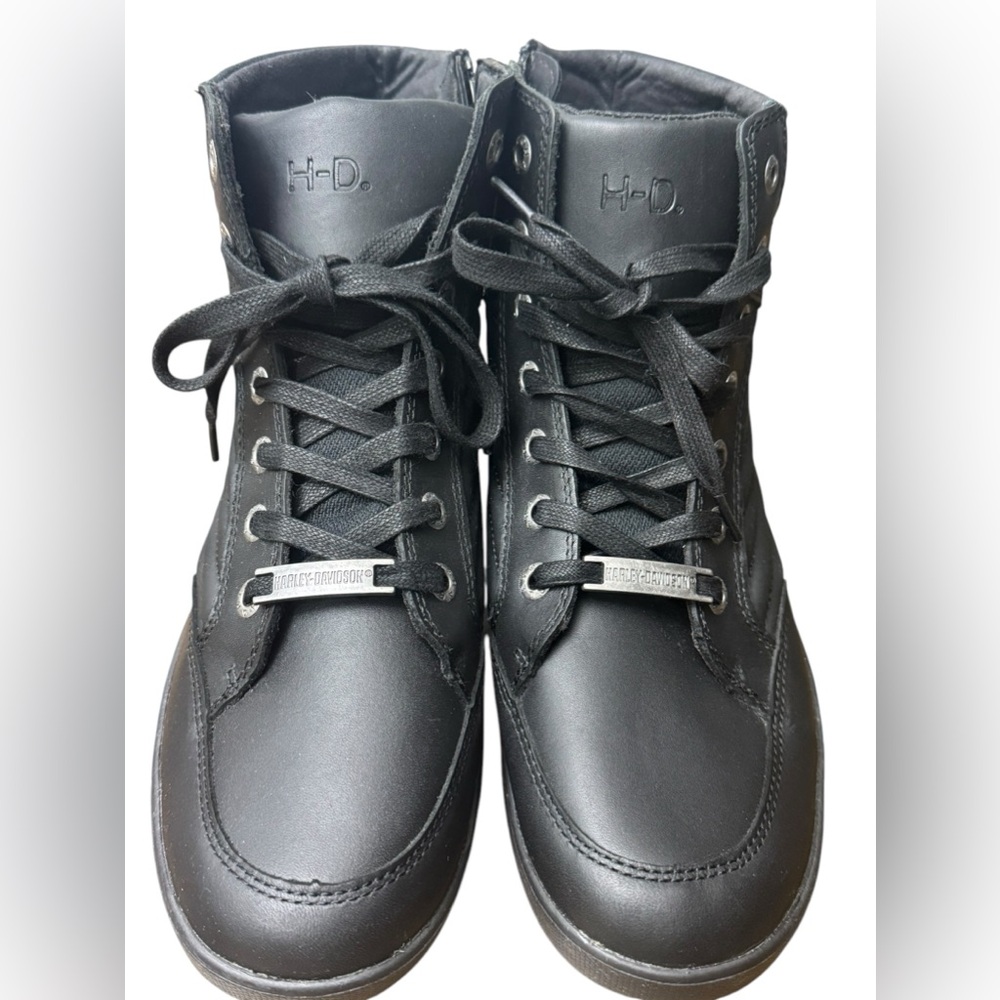 Harley Davidson Men's Bridges Black Leather High Top Sneakers Shoes Size 12M
